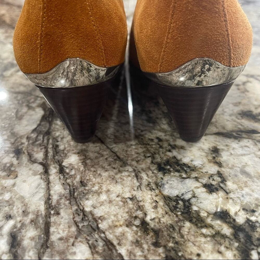 Joie Mustard Suede Western Ankle Booties Size 7 - Picture 4 of 9
